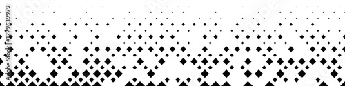 Monochrome geometrical wide square pattern header background - abstract vector illustration