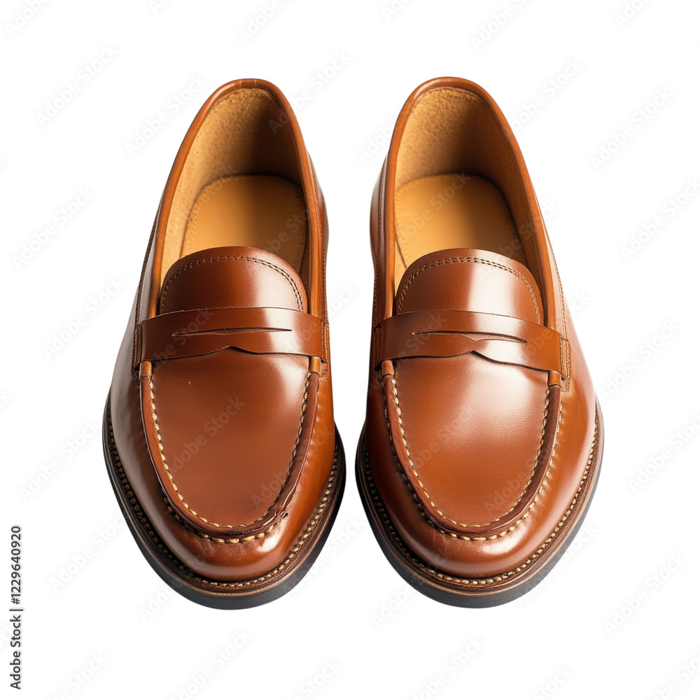 Brown Leather Loafers Fashion on transparent background. Brown Leather Loafers Fashion on transparent background.