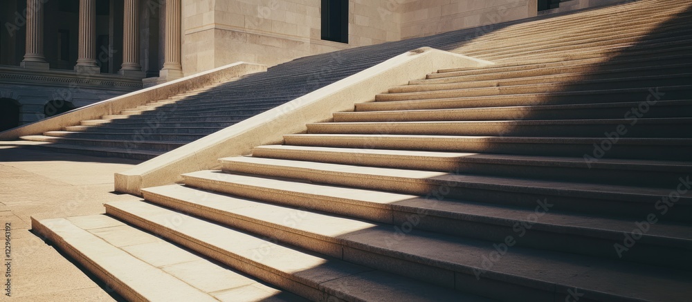 Fototapeta premium Architectural Steps Basking in Sunlight