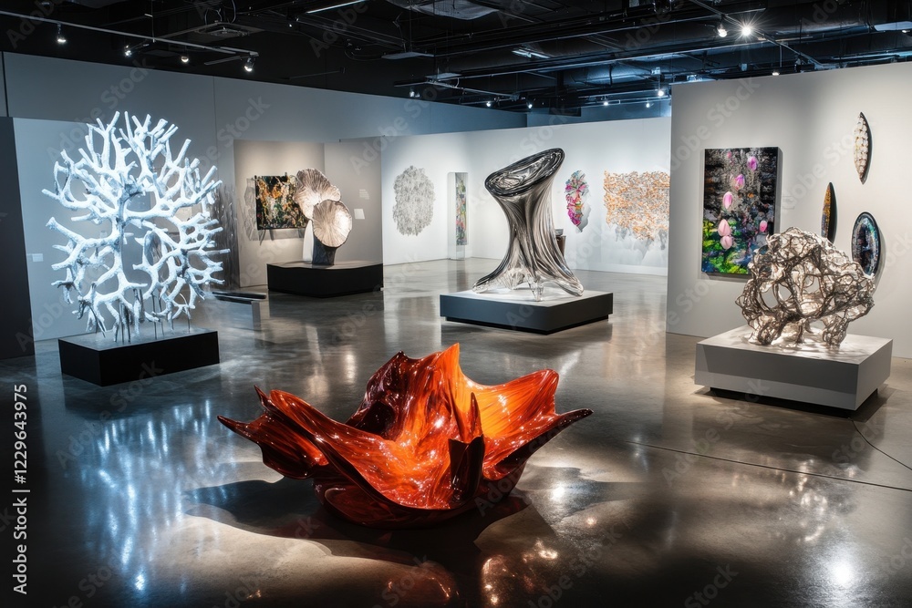 Contemporary sculptures illuminate temporary exhibit with captivating designs and thematic decor Contemporary sculptures illuminate temporary exhibit with captivating designs and thematic decor