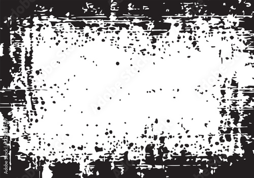 Wallpaper Mural Grunge border vector background. Black grunge texture border frame over white. Abstract overlay. Dirty and damaged backdrop. Grunge Frame.  Torontodigital.ca