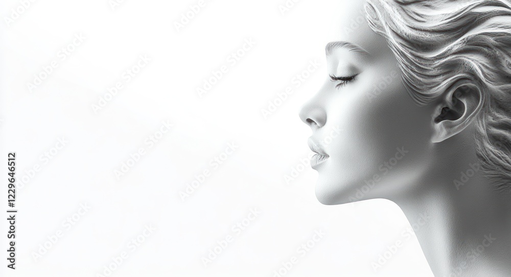A close-up portrait of a beautiful woman with long white hair and make-up . Haircare, beauty and cosmetics concept. A close-up portrait of a beautiful woman with long white hair and make-up . Haircare, beauty and cosmetics concept.