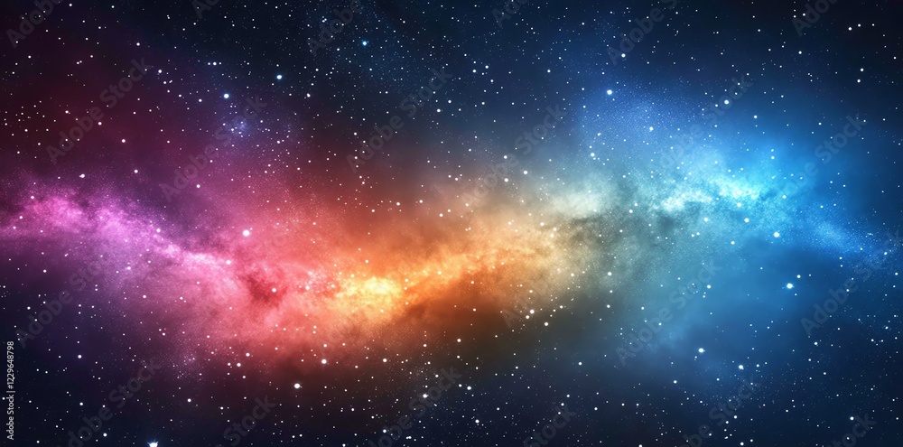 Naklejka premium Cosmic Nebula Wallpaper Vibrant Galaxy Starscape Image