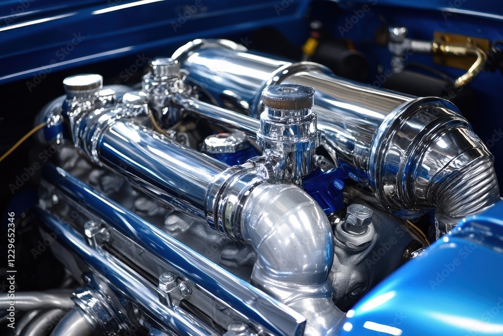 Installation process of turbochargers and performance components on a high-performance engine