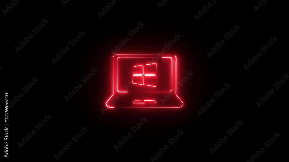 Neon line monitor icon with Stock Market animation. Containing financial profit graph, database, statistics, chart, presentation, performance. Neon line monitor icon with Stock Market animation. Containing financial profit graph, database, statistics, chart, presentation, performance.
