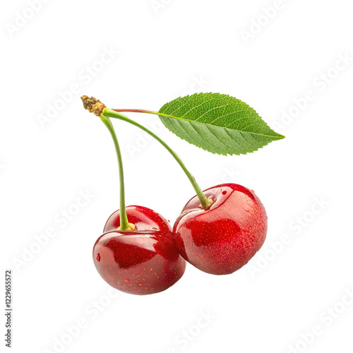 Wallpaper Mural  Modern Minimalist Fresh Cherries with Leaf Torontodigital.ca