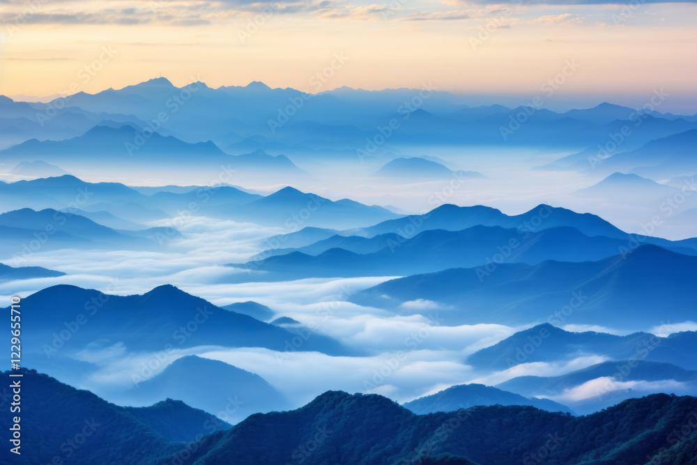 Mountains Sea Clouds Sunset Sky Landscape Surrealist Mountains Sea Clouds Sunset Sky Landscape Surrealist