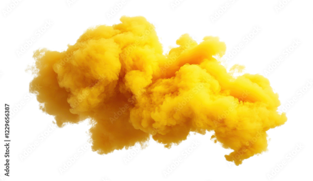 Yellow smoke cloud on a transparent background, abstract explosion of vibrant color, perfect for overlays and special effects, concept of energy, power, and dynamism Yellow smoke cloud on a transparent background, abstract explosion of vibrant color, perfect for overlays and special effects, concept of energy, power, and dynamism