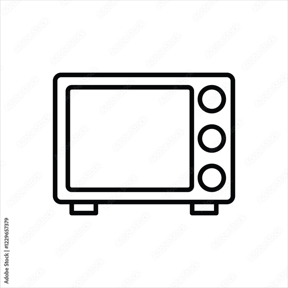 Microwave Oven Line Icons Design Elements Illustration Microwave Oven Line Icons Design Elements Illustration
