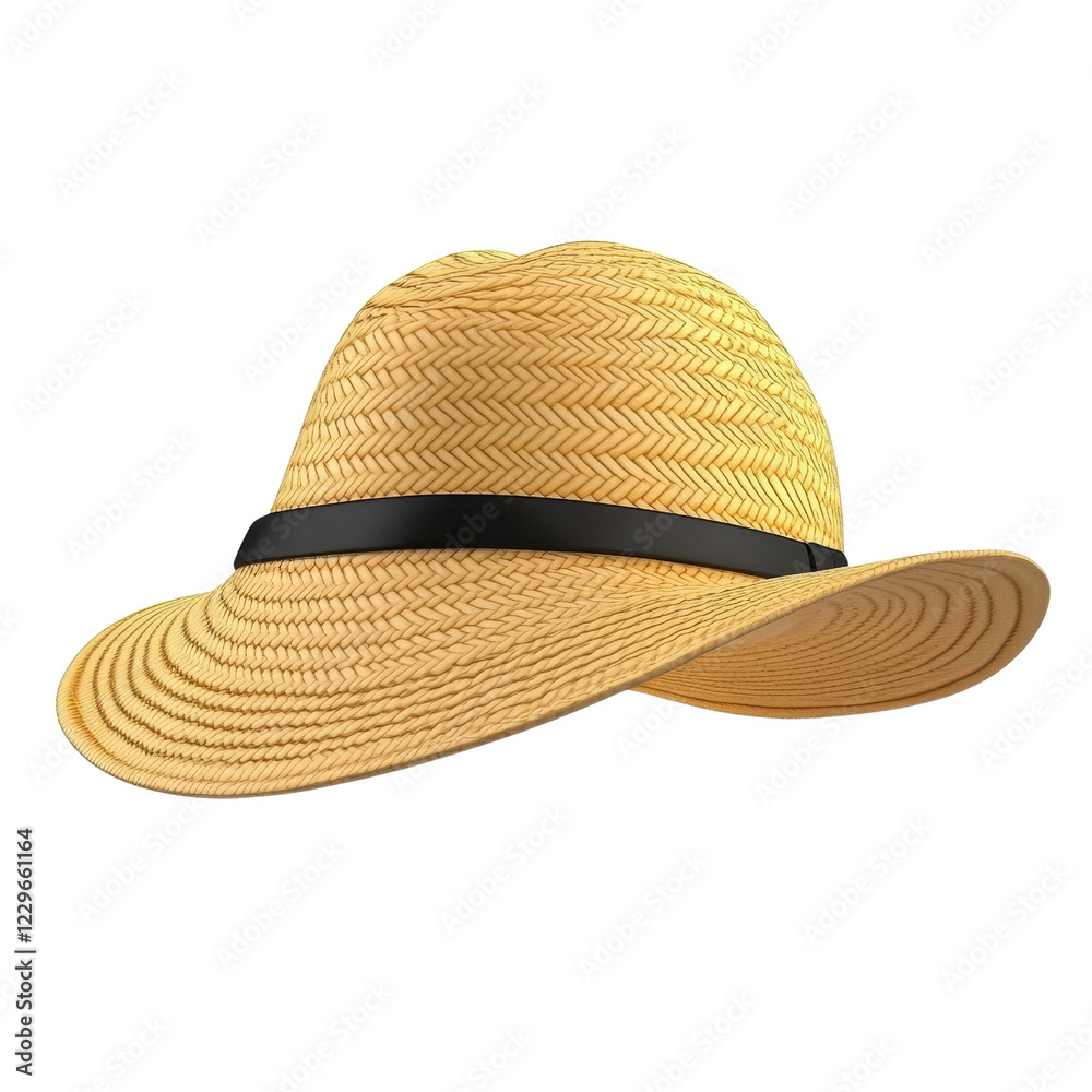 Stylish straw hat perfect for summer outdoor adventures and sunny days. Stylish straw hat perfect for summer outdoor adventures and sunny days.