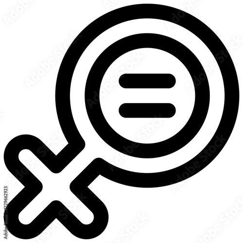 Gender equality. Editable stroke vector icon.