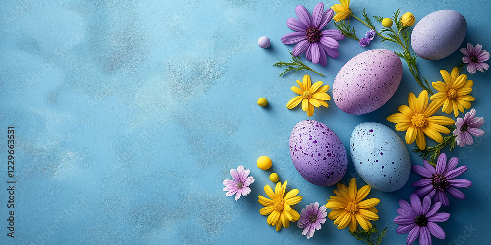 Easter egg decorating event spring garden digital artwork colorful flowers and eggs aerial view celebration of tradition Easter egg decorating event spring garden digital artwork colorful flowers and eggs aerial view celebration of tradition