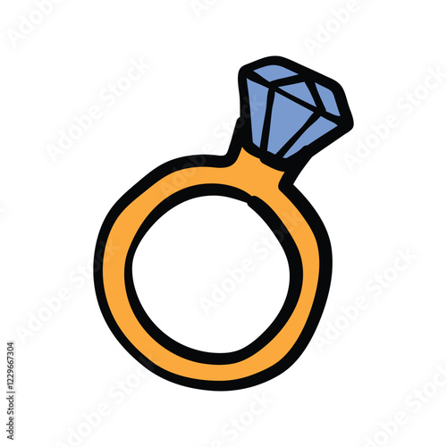 diamond ring valentine doodle illustration hand drawn