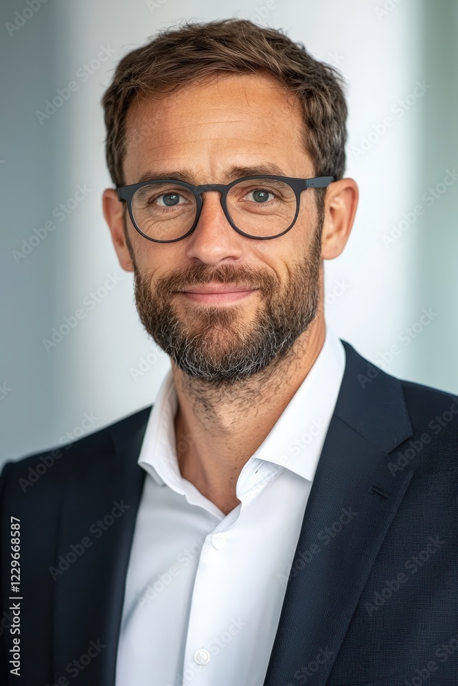 Professional Man with Glasses and Neat Beard Portrait Professional Man with Glasses and Neat Beard Portrait
