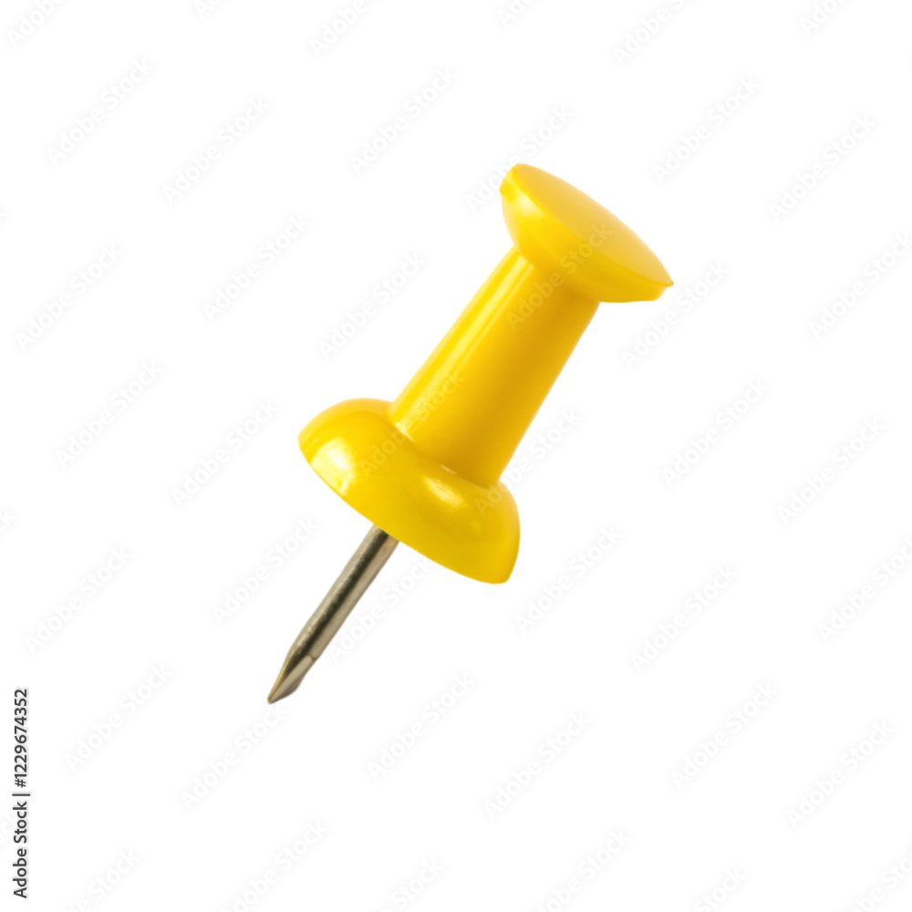 Yellow thumbtack isolated on transparent background Yellow thumbtack isolated on transparent background