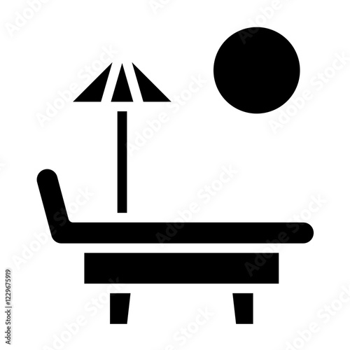 Vector Design Sun Bed Icon Style