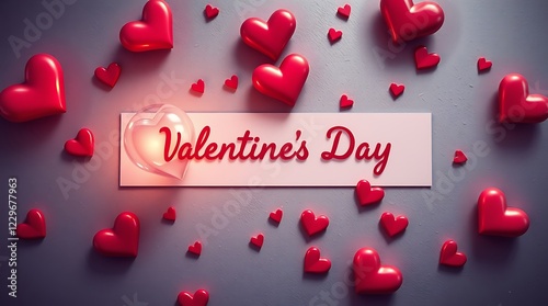 valentine day card with hearts