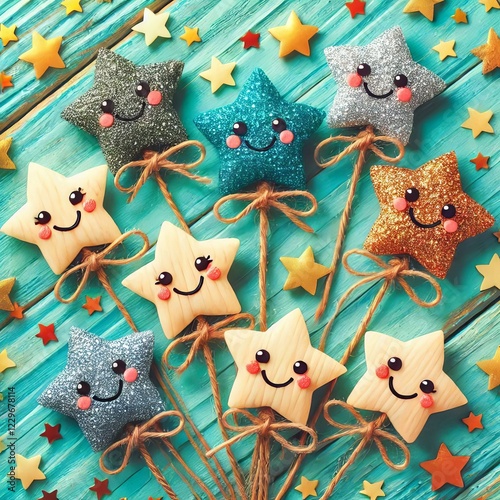 Happy Stars with smiling faces