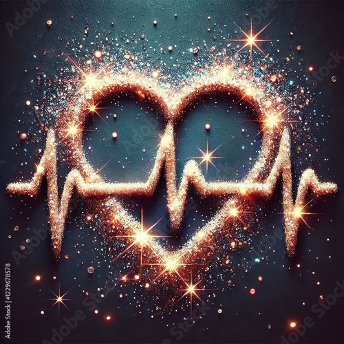 Heart with sparkle and dimming