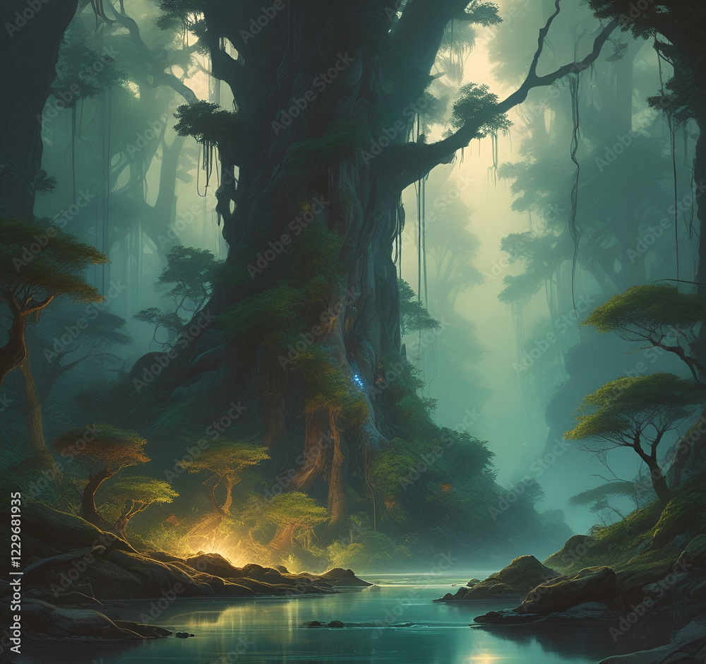 Obraz premium Halloween fairy tale forest