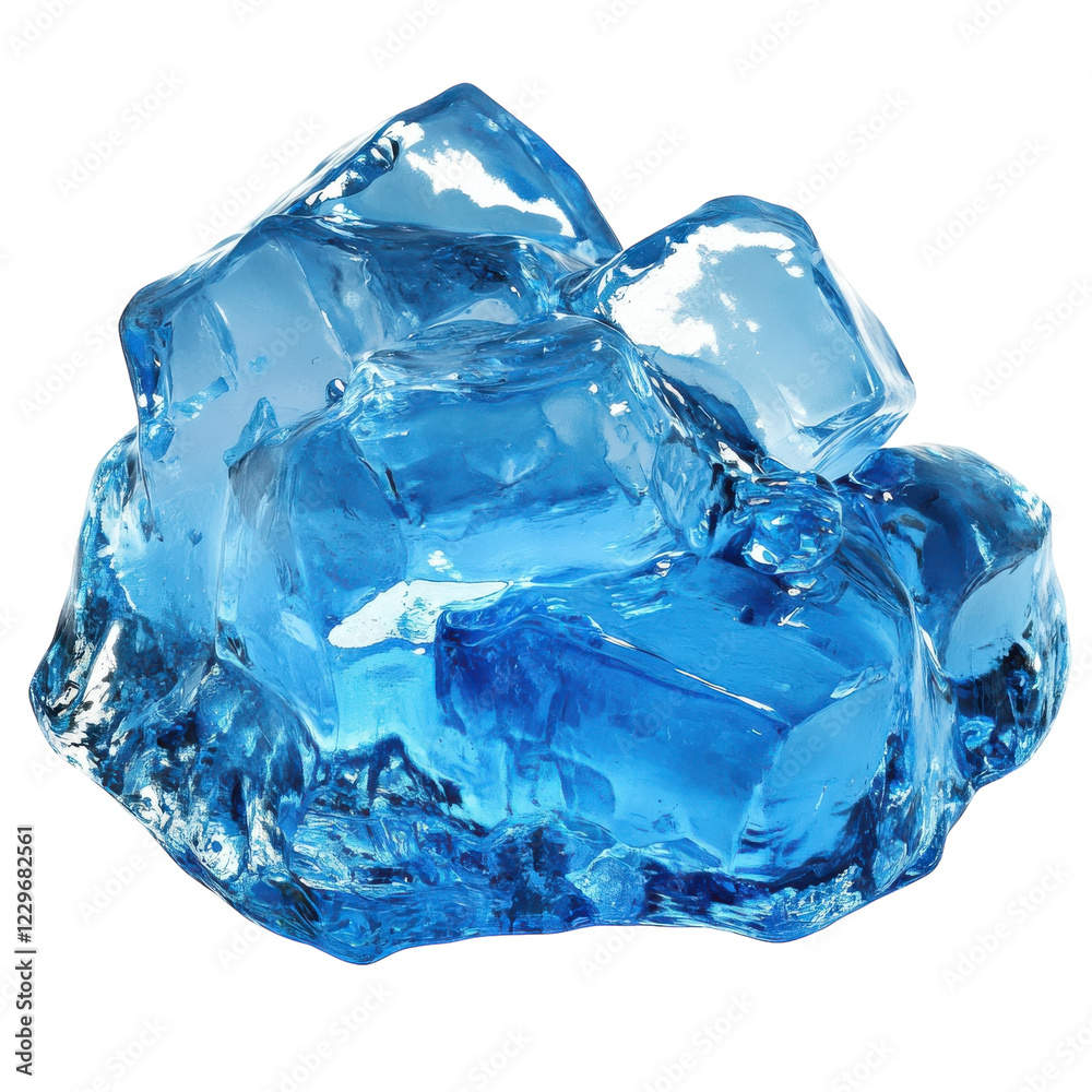 Obraz premium Stunning Blue Ice Texture on transparent background.