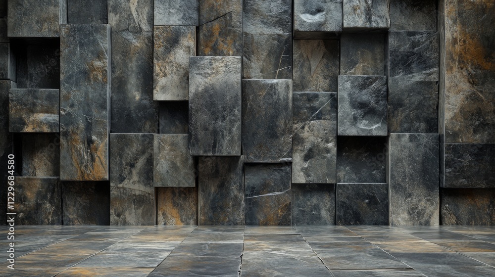 Dark Stone Wall and Floor Tiles - Modern Architectural Design Dark Stone Wall and Floor Tiles - Modern Architectural Design