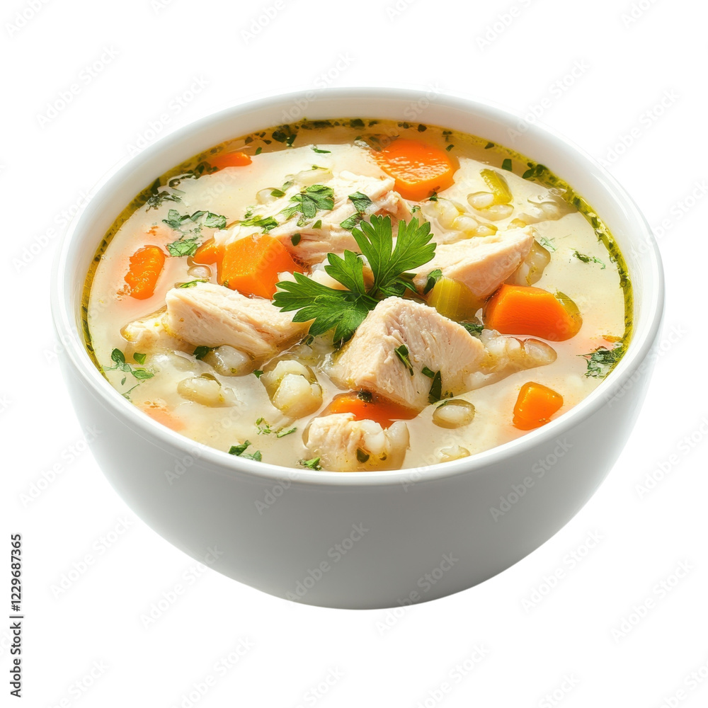 Chicken Rice Soup Bowl on transparent background. Chicken Rice Soup Bowl on transparent background.