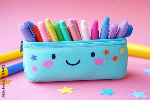 A cute and colorful collection of kawaii stationery items

