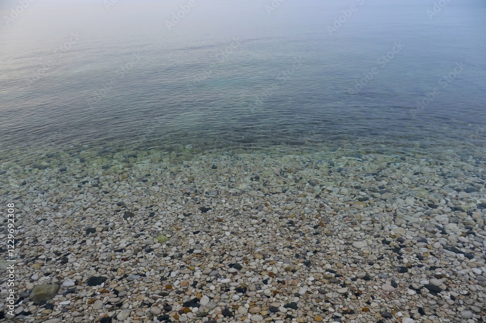 Pebbles on the beach of La Olla in Altea, Alicante, Costa Blanca, Spain, Europe Pebbles on the beach of La Olla in Altea, Alicante, Costa Blanca, Spain, Europe