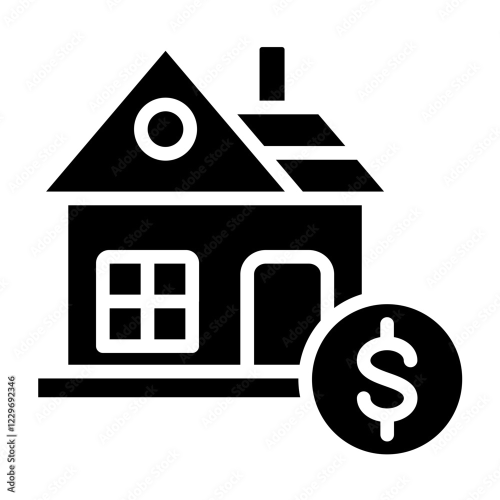 Vector Design House Loan Icon Style Vector Design House Loan Icon Style