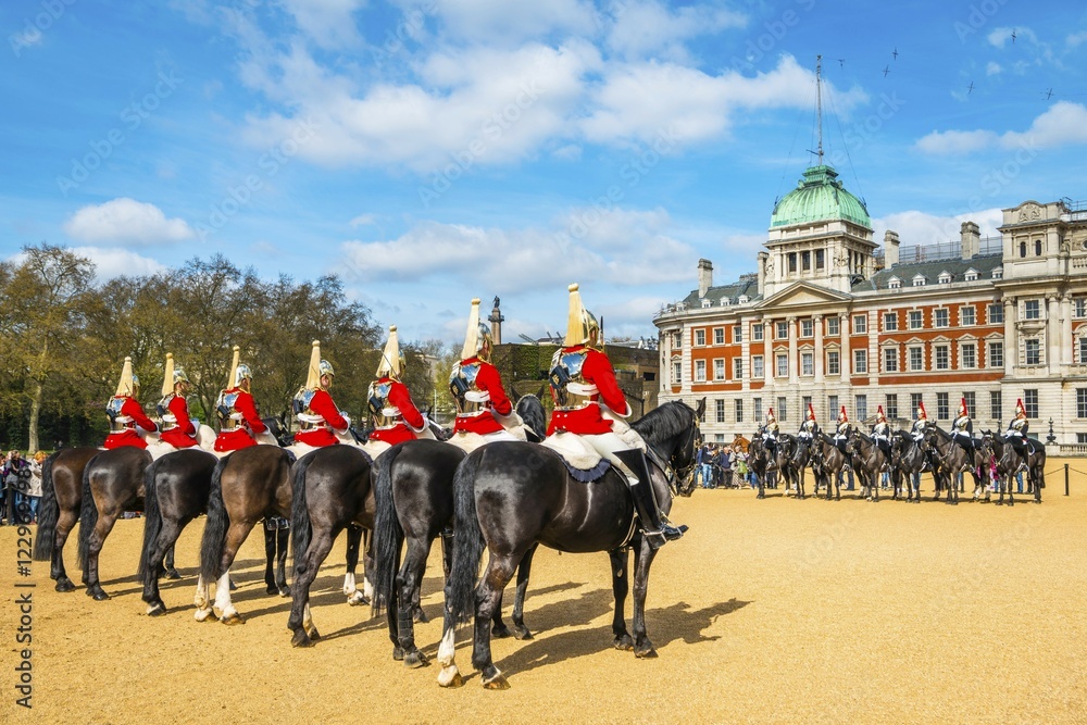 custom made wallpaper toronto digitalRoyal Guards in red uniform on horses, The Lifeguards, The Blues and Royals, Household Cavalry Mounted Regiment, parade ground Horse Guards Parade, Changing of the Guard, Old Admiralty Building, Whitehall, Westminster, London, United Kingdom, Europe