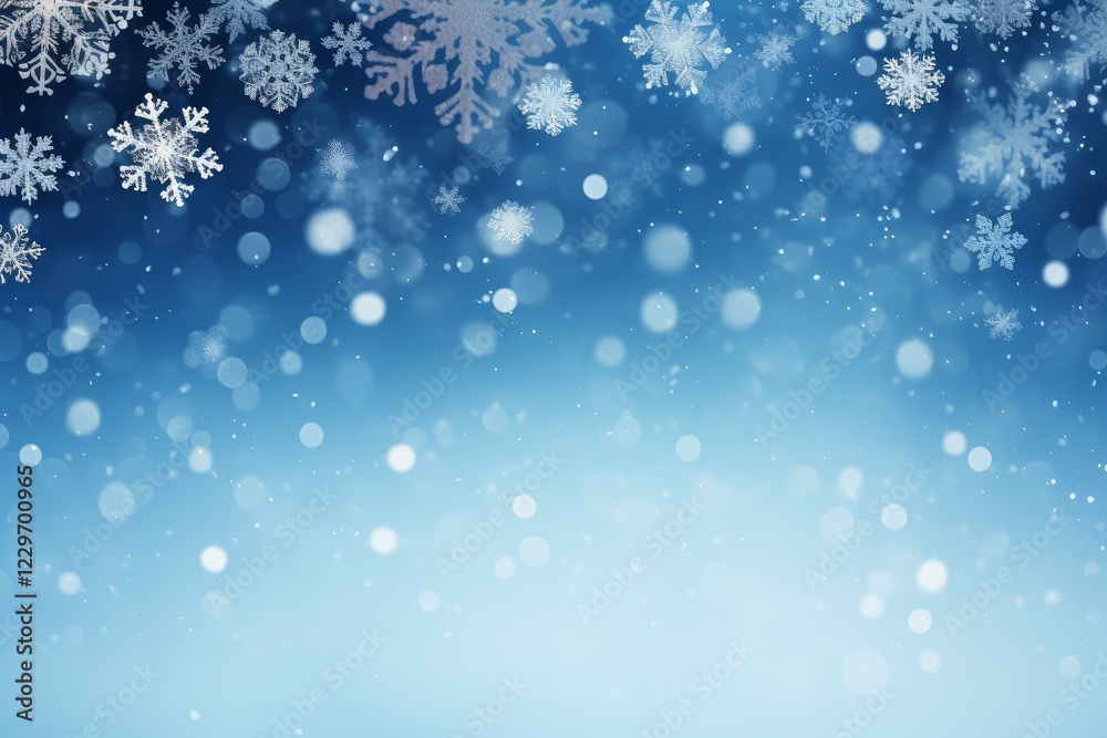 Winter background with falling snowflakes and bokeh effect creating a magical christmas atmosphere Winter background with falling snowflakes and bokeh effect creating a magical christmas atmosphere