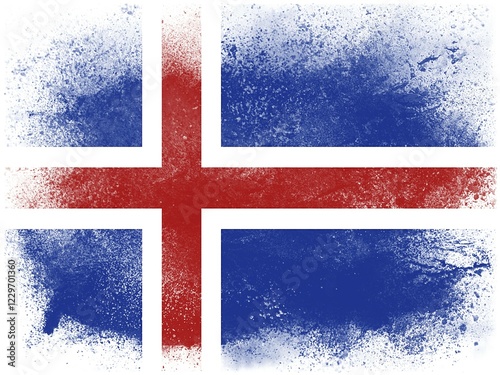 Foto Iceland flag isolated on white background