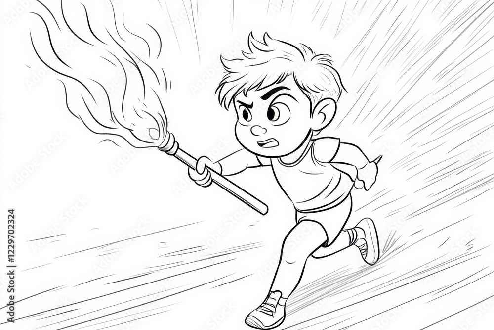 A Determined Child Runs with a Torch A Determined Child Runs with a Torch