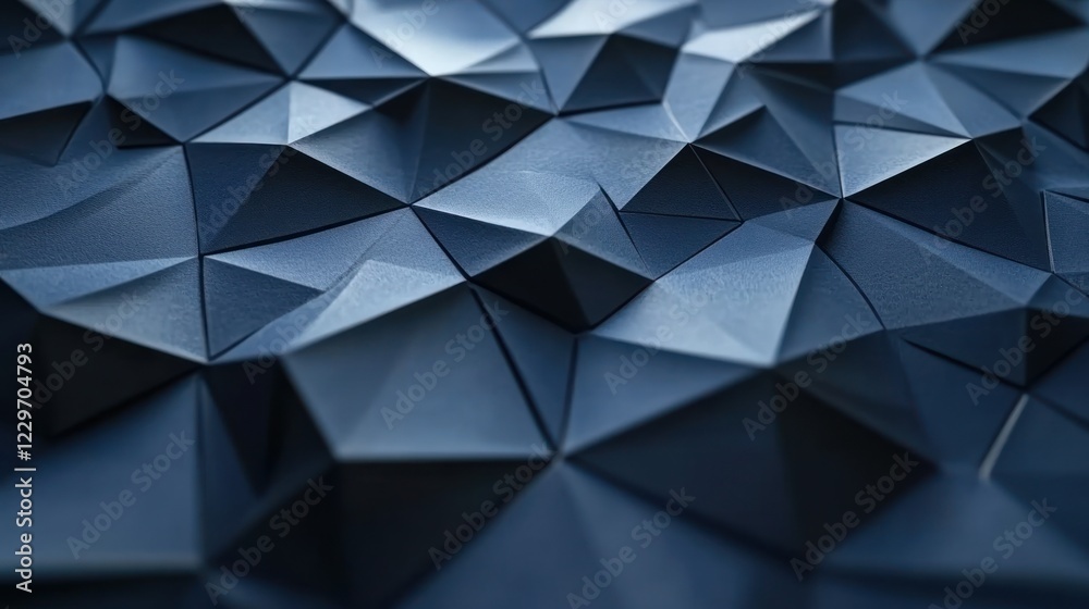 Fototapeta premium Abstract dark blue low-poly background.