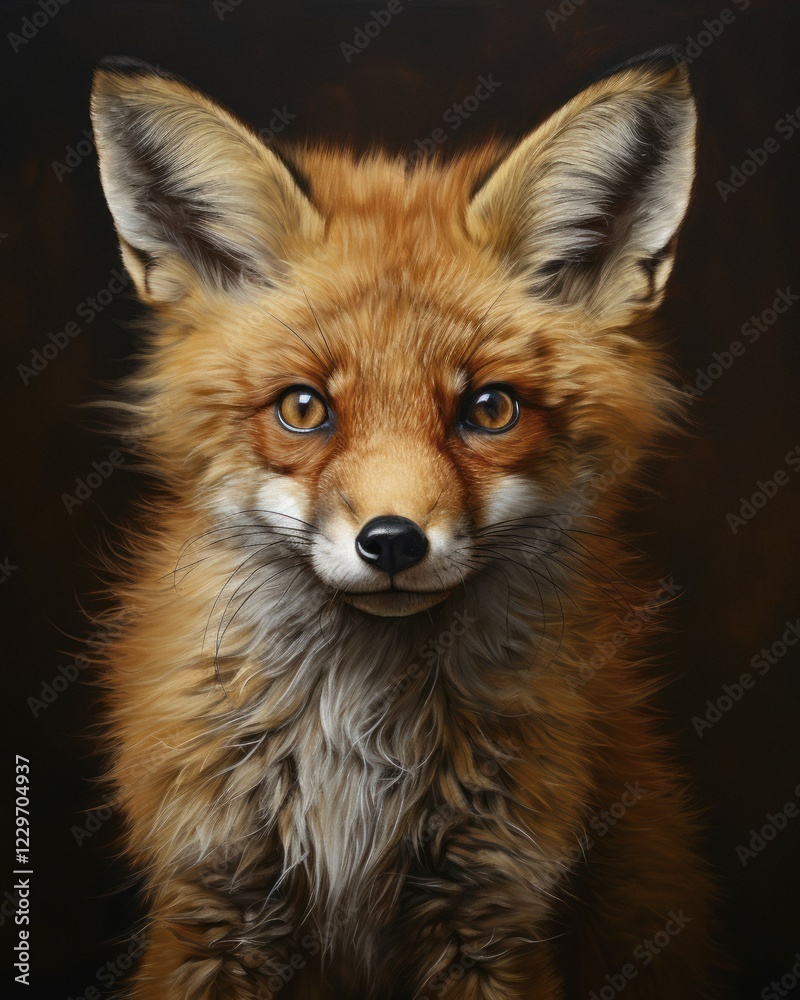 Fototapeta premium Portrait, young red fox, AI generated