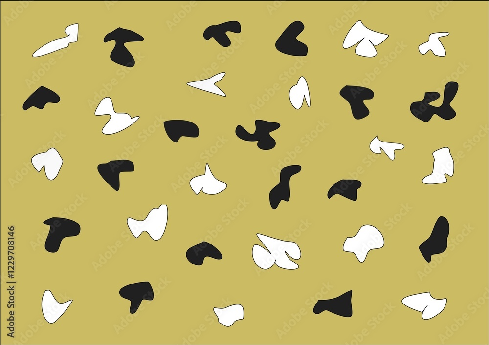 Background in dark beige with black and white fantasy pattern Background in dark beige with black and white fantasy pattern
