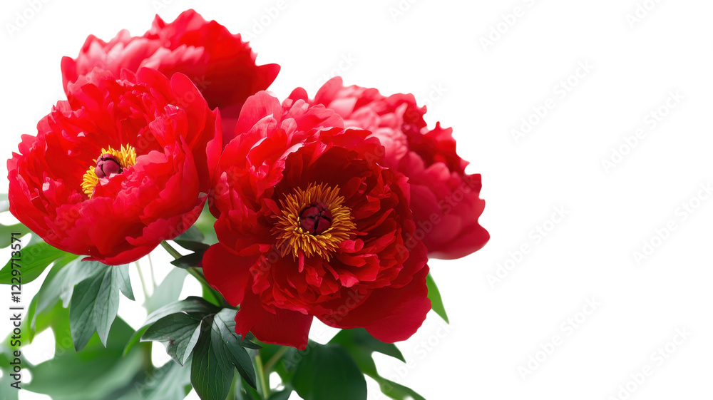 Beautiful red peonies in a bouquet showcasing their vibrant colors and lush petals Beautiful red peonies in a bouquet showcasing their vibrant colors and lush petals