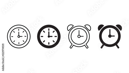Clock icon set. Watch icon symbol. Time icon vector. illustration
