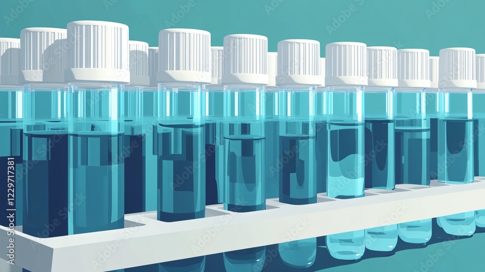 Medical Test Tubes Rack Flat Vector Illustration Medical Test Tubes Rack Flat Vector Illustration