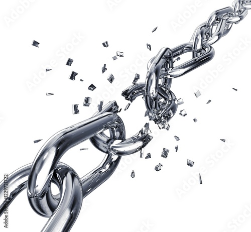 Obraz na płótnie 3D rendering of a broken chain w salonie