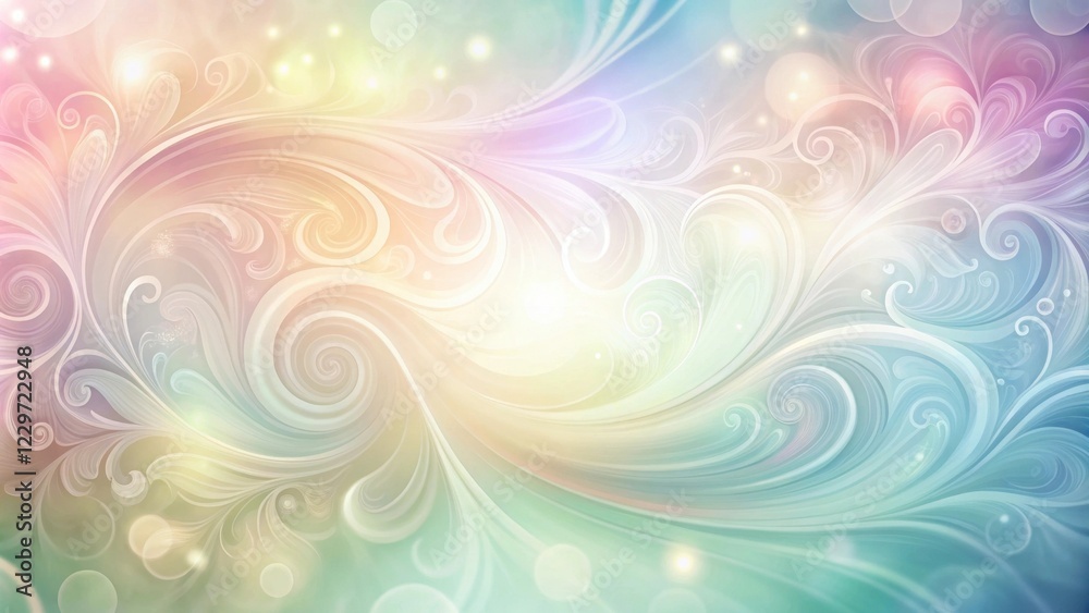 Pastel Swirls An Elegant Design of Flowing, Whimsical Floral Patterns on a Soft, Dreamy Background with Glowing Lights Pastel Swirls An Elegant Design of Flowing, Whimsical Floral Patterns on a Soft, Dreamy Background with Glowing Lights