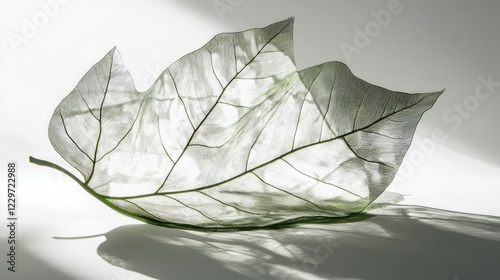 A Delicate Skeletonized Leaf in Light photo