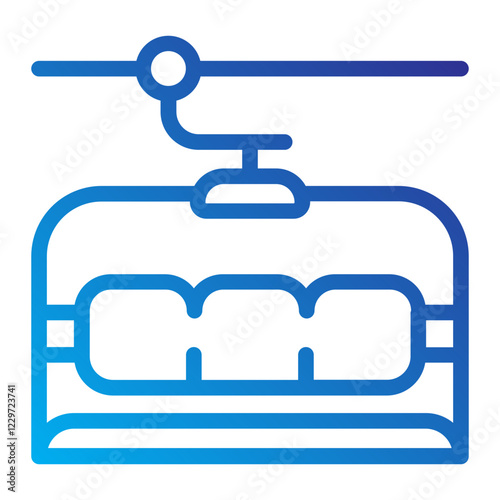 Ski Ski Lift line gradient Icon