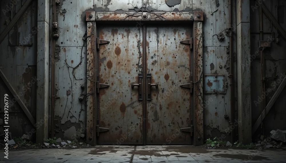 Rusty Double Doors in Decaying Structure Rusty Double Doors in Decaying Structure