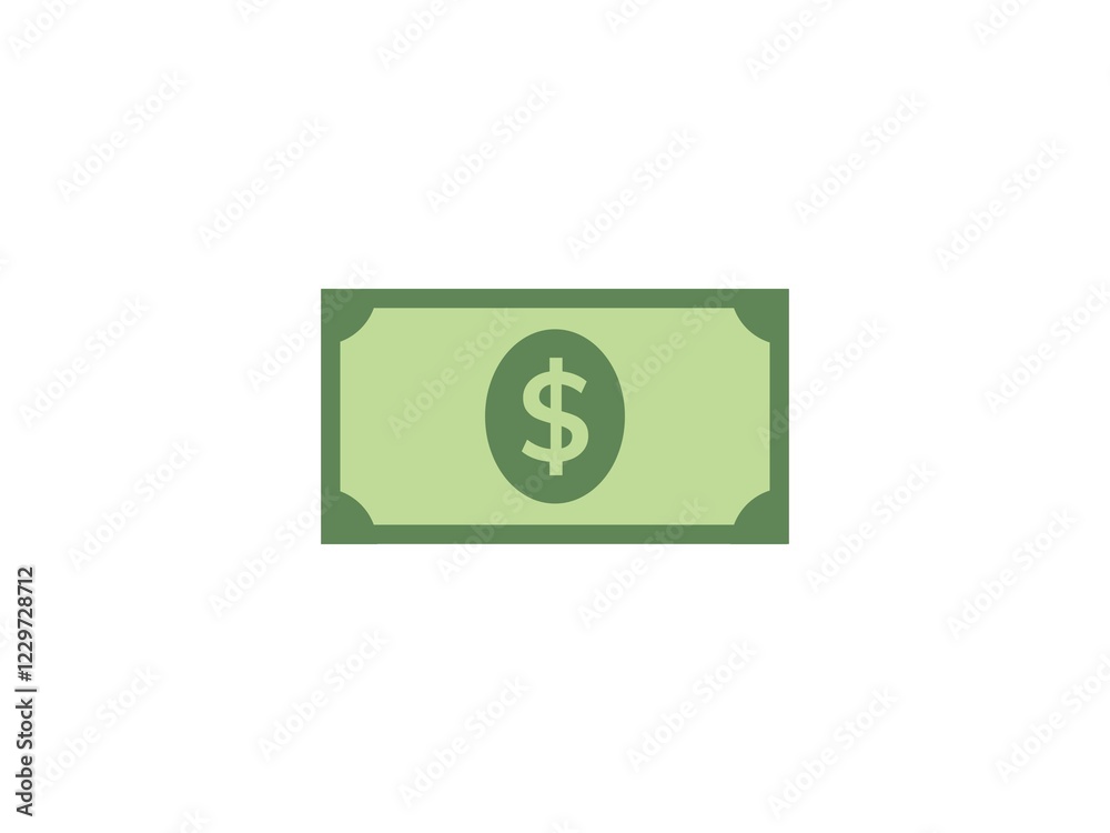 Green dollar bill with currency symbol Green dollar bill with currency symbol
