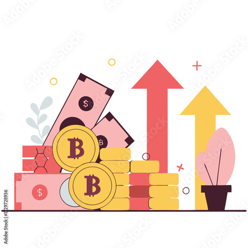 3D Finance & Cryptocurrency Illustration – Digital Currency Concept