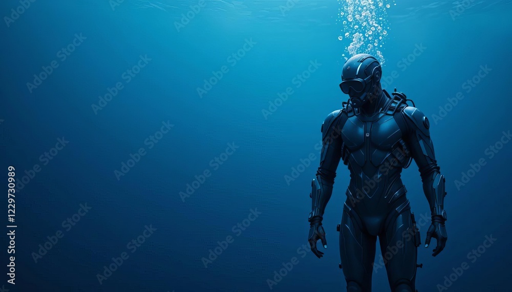 Fototapeta premium Submerged Futuristic Diver
