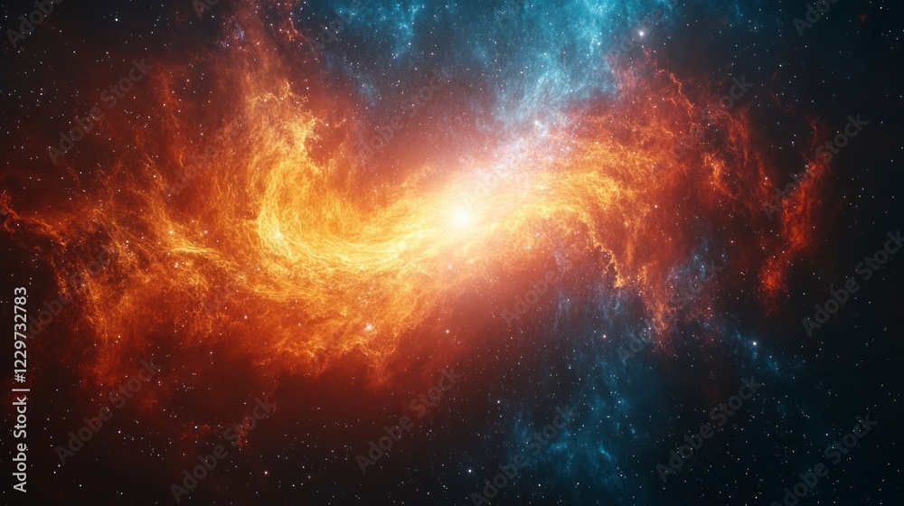 Obraz premium Stunning Equirectangular Space Background Featuring Vibrant Colors and Celestial Elements for Cosmic Imagery
