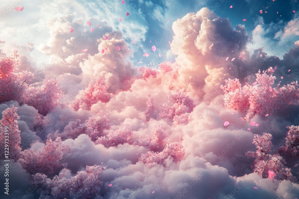 Fototapeta premium Pink Cherry Blossom Cloudscape
